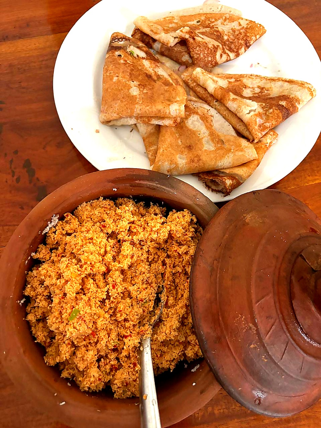 Roti with pol sambol
